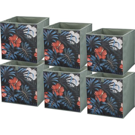 Lavita Storage Box faltbare Aufbewahrung Boxen 31 x 31 x 31 cm Schubladen-Organizer Box Ordnungssysteme für Kleidung Kleideraufbewahrung & Organisation Wiese 6 stück (1/5)