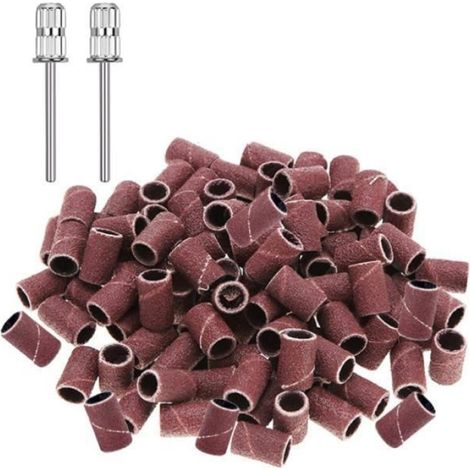 150Pcs Embouts de Ponceuse Manchons Accessoire de Manucure 180 Grain Bandes de Ponçage pour Manucure Pédicure Multico LIME A ONGLES (1/4)