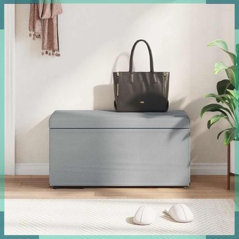 876773 Tabouret Gris clair 81 x 41 x 40 cm Tissu et bois stratifié (1/5)