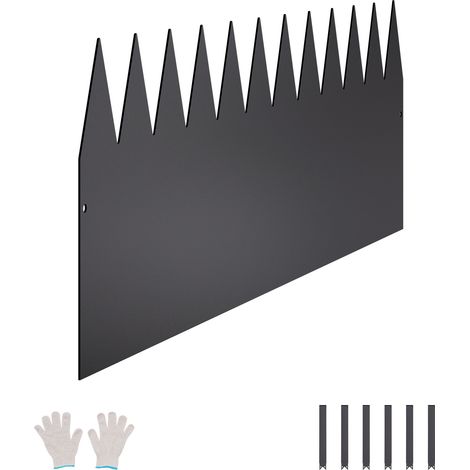 Mophorn Rasenkante, 4er-Set, 1016x304,8x1,5 mm, langlebige Beeteinfassung aus Metall, Beetumrandung, Raseneinfassung, einfache Montage, Trennwand für Blumenbeete und Gartenwege in Schwarz