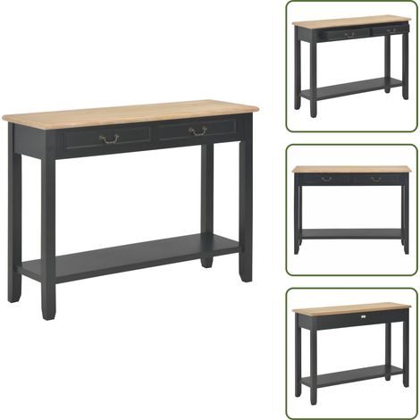 The Living Store Konsolentisch Schwarz 110 x 35 x 80 cm Holz - Holz (1/5)