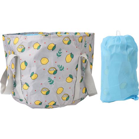 Bain de pieds portable pliable gris citron, résistant à l'eau et haute température, bassin de voyage pour pique-nique extérieur. (1/5)