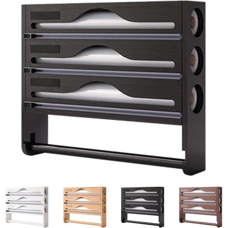 Distributeur sopalin/aluminium/film, coupeur central, acier inoxydable, base comptoir.
