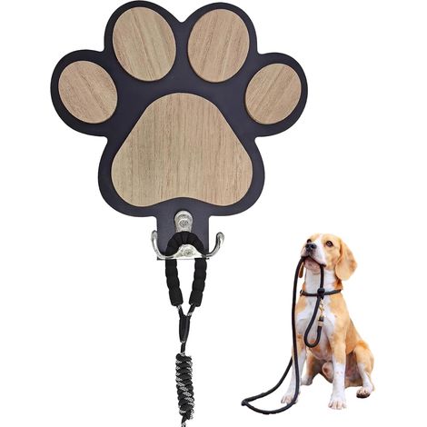 Porte-Clés Mural pour Chiens, 16 x 16cm Crochets Muraux en Bois (1/5)