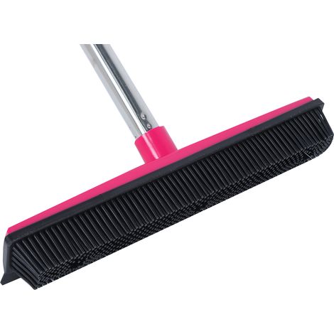 Balai télescopique multifonction pour tapis et moquettes, aspirateur de poussière et d'animaux, outil de nettoyage rose (1/5)