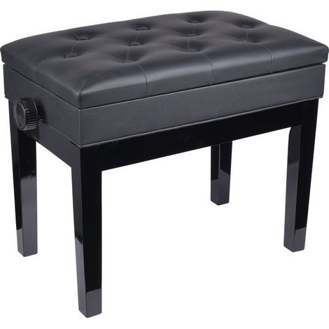 Panca V-tone 2 BK per pianoforte con contenitore, nera (1/5)