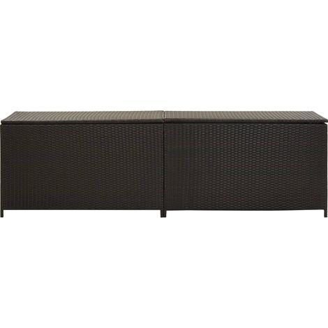 Longziming – Coffre de jardin en résine tressée 200x50x60 cm – Cadre en acier enduit de poudre – Résistant aux intempéries – Mécanisme de levage à gaz (1/5)