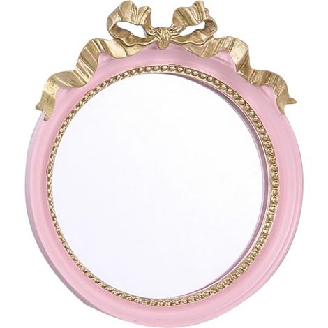 Miroir de maquillage en résine avec nœud papillon, petit miroir à une face, pour les voyages (1/5)