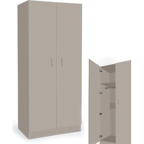 ARMADIO A 2 ANTE CON RIPIANO INTERIORE 80X50X180 TORTORA