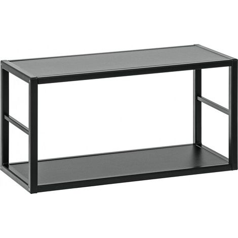 Étagère Switch en métal 2 niveaux - L 60 x P 25 x H 31 cm - Noir - Livraison gratuite