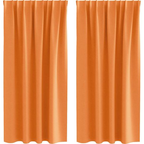 Maison Exclusive - Tende Blackout con Anelli 2 pcs Arancione 175 x 140 cm
