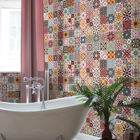 Stickers muraux - Sticker Mural Carrelage adhésif Cuisine Salle de Bain - 60 STICKERS CARRELAGES MATINA - 60stickers15x15cm (1/5)
