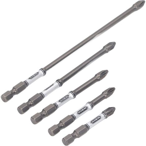 Garosa 5Pcs S2 Acier Tournevis Bit Set Anti Slip Magnétique Tournevis Bits Non-Slip- Driver Bits avec Longueur Prolongée pour Impact Driver Perceuse Électrique Outils Électriques (1/5)