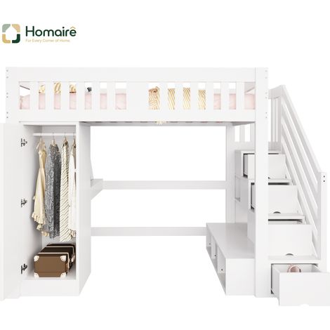 Bettgestell weiß aus Polyester 254 x 144 x 170 cm HOMAIRE (1/5)