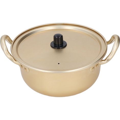 Marmite à ramen coréenne légère, empilable et portable avec couvercle, excellente conductivité thermique pour camping, randonnée et maison.