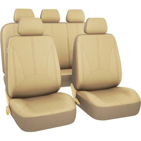 COPRISEDILI AUTO IN PELLE BEIGE SET AG338F