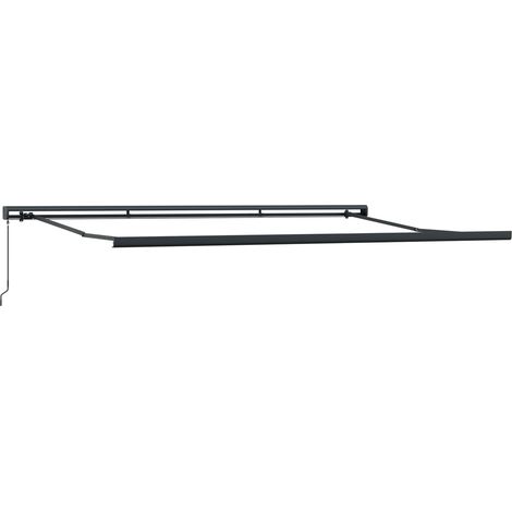 Retractable Awning Grey 400 x 300 cm Polyester and Aluminium vidaXL