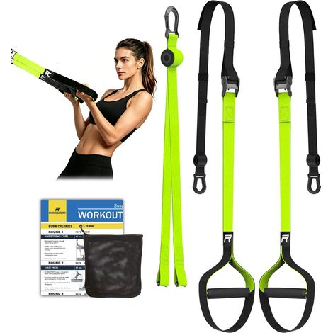 Suspension Straps Training Kit with Adjustable Door Hook Home Fitness Suitable for Travelling (1/5)