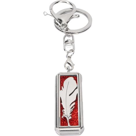 Diffuseur d'huiles essentielles aromathérapie porte-clés acier inoxydable pendentif motif feuille creux rectangulaire anneau G0402 (1/5)