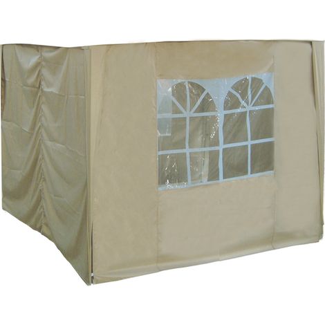 2x2m Pop Up Gazebo 4 Side Curtains Panels Sidewalls Replacement Only Canopy Side Covers Beige (1/2)