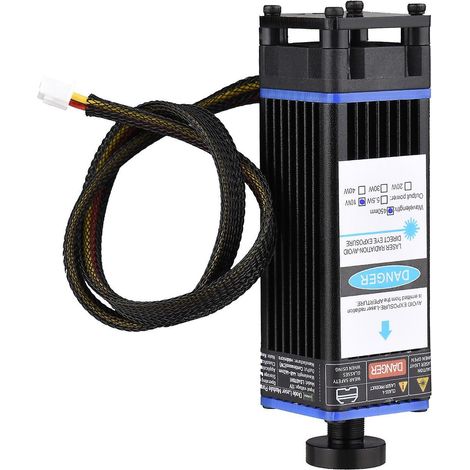 Module laser à focale fixe 450 nm 80 W, tête de gravure laser, graveur et découpeur laser haute vitesse, 3D P-10W-Noir