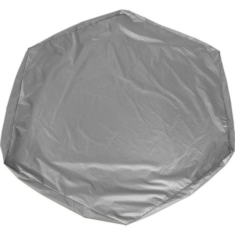 Telo di protezione esagonale impermeabile per sabbiera per bambini, piscina da giardino, parasole grigio 140x110x20 cm (1/5)
