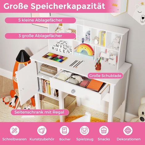 Bureau pour enfants avec chaise rangement et securite