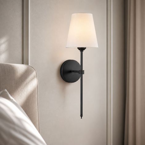 Applique murale sans fil télécommandée LED 5W, dimmable RGB 16 couleurs, batterie rechargeable Type-C, fer et tissu, or/noir (1/4)