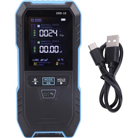 Compteur de champ électromagnétique 4 en 1, détecteur de température à radiofréquence magnétique électrique EF MF RF avec Mode courbe (1/5)