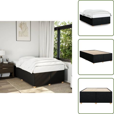 Bettgestell ohne Matratze Schwarz 120x190 cm Stoff - Bettgestell - Bettgestelle - Bett - Betten (1/5)