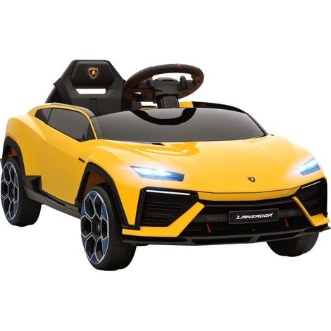 Auto elettrica per bambini Lamborghini 12V gialla con telecomando 2,4 GHz, 2 motori, LED e musica (1/4)
