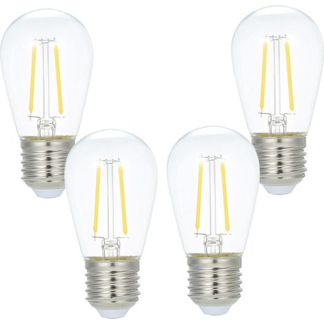 AC220-240V 2W dimmbare LED-Lampe, 4er-Pack, Helligkeit einstellbar, E27-Fassung, warmweiß, für Lichterketten, Wohnzimmer, Esszimmer, Restaurant