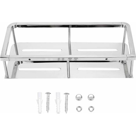 Wall Mounted Stainless Steel Shampoo Storage Basket Bathroom Kitchen