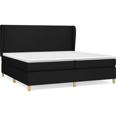 Maison Exclusive - Giroletto a Molle con Materasso Nero 200x200 cm in Tessuto (1/5)