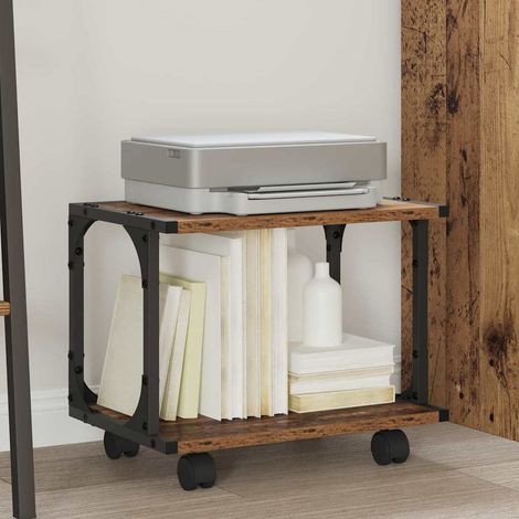 vidaXL  Printer Stand  Old Wood 41 x 28 x 33.5 cm Engineered Wood