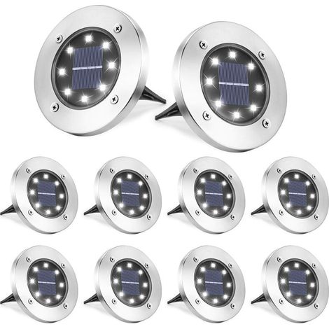 8 Pièces LED Lumière Solaire Extérieur-Lampe Solaires Jardin Au Sol-Blanc Froid Pelouse Lumière-LIAIKI (1/5)