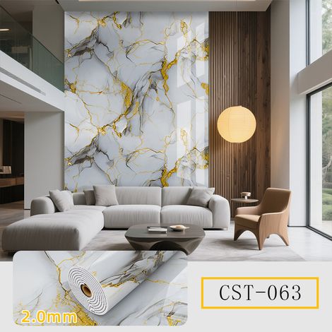 Vinilo autoadhesivo efecto mármol para pared, papel pintado decorativo impermeable para cocinas, baños, etc. 40 cm x 3 m (1 rollo) (1/5)