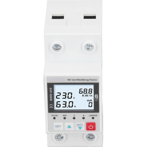 Protection contre les surtensions et les sous-tensions Wi-Fi 230 V 50 Hz/60 Hz 63 A avec télécommande et rétroéclairage (1/5)