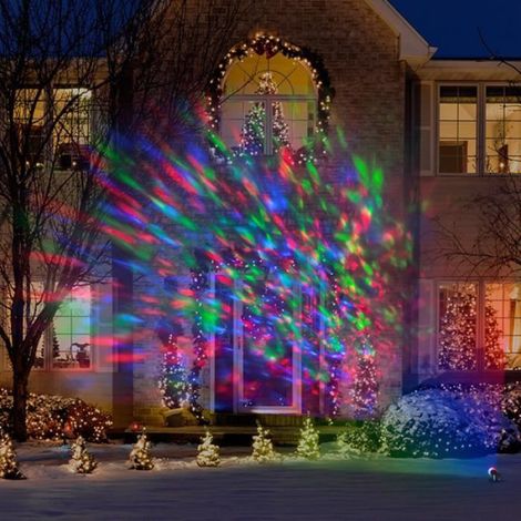 LED Lumière de Pelouse Solaire Colorées Éclairage Rotatives IP44 Étanche Projection de Noël Villa Décorations (1/4)