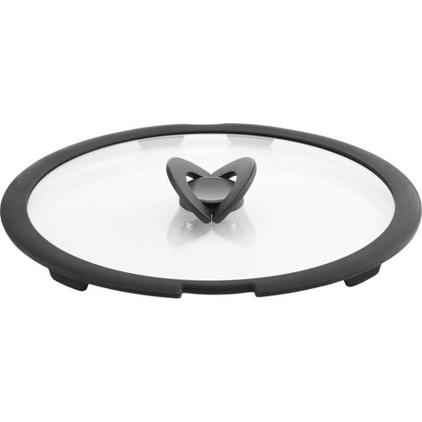 Lagostina Ingenio 010244060128 Deckel Rund Schwarz, Transparent