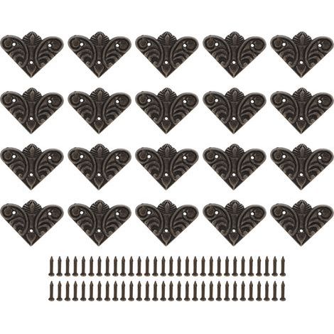 20 pièces Protections d'Angle Vintage Forme Animaux Décoratifs avec Clous pour Coffrets en Bois Albums Photos (1/5)