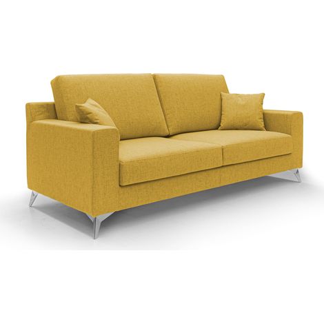 Michael Sofa aus schmutzabweisendem, wasserfestem Stoff T03 146 cm Gelb