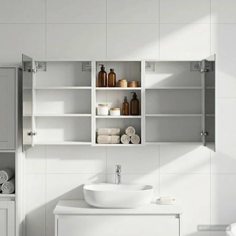 vidaXL Set di Armadi da Bagno con lo scaffale 3 pcs 140 x 14,5 x