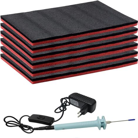 Mousse pour Boîte à Outils, Lot de 6 Inserts en Mousse Rigide avec Coupe-Polystyrène pour les Boîtes à Outils, Flight Cases et Rangement D'outils (40 30 2.5cm, 6 Pcs) (1/5)