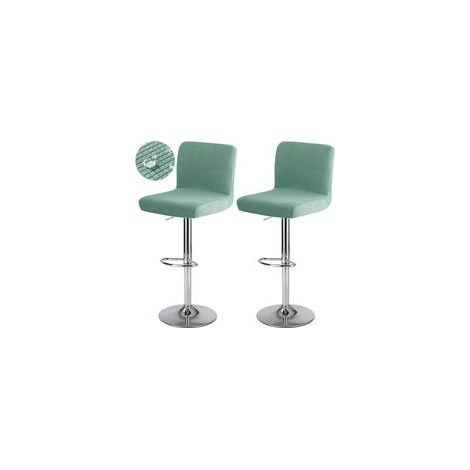 Housse de Tabouret de Bar avec Dossier Imperméable Couverture de Chaise Haute de Bar Extensible Housse de Chaise de Salle à Manger Pivotante Lavable 2 Pièces Vert (1/5)