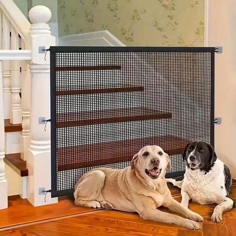 Barrière de Sécurité pour Chien et Bébé Maille Rétractable Portable Clôture de Protection pour Escalier et Porte Enclos Intérieur sans Perçage (1/4)