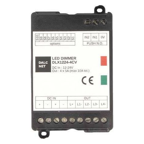 DLX1224-4CV Led Dimmer 4 canali CCT RGB RGBW 2 Pulsanti NO