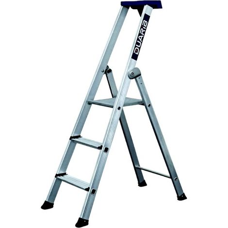 Centaure – Escabeau aluminium 3 marches PRO 54 – Hauteur d'accès 2,65 m – Charge max 150 kg – Plateforme antidérapante 250x250 mm