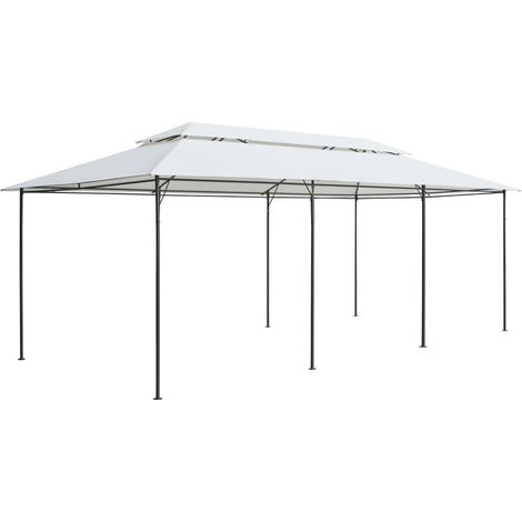 Tonnelle de Jardin Tente de réception - Rapide à Installer 600x298x270 cm Blanc 180 g/m² BV305345 - BonneVie (1/5)