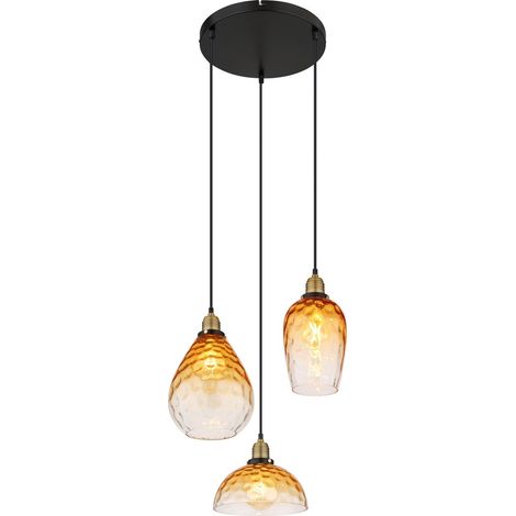 Globo - lámpara colgante - Salvy - ámbar - vidrio - Ø 46cm - E27 (1/5)